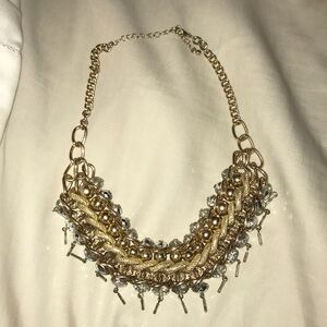 Gold and silver statement necklace